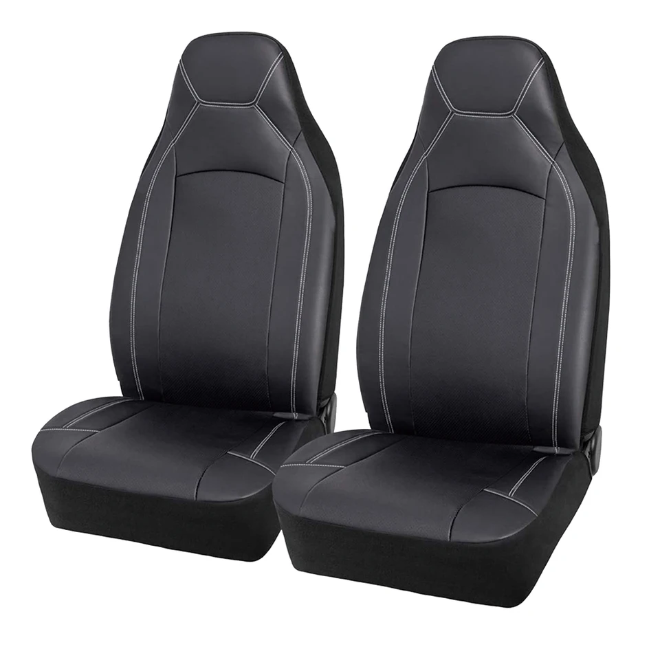 Universal High Back Bucket Seat Covers - Premium Fabric, Front Set With Storage & Waterproof