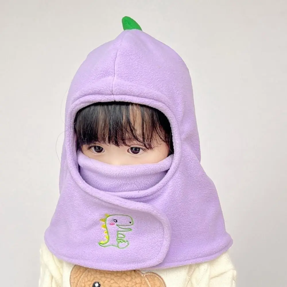Plush Windproof Protection Ear Hats One Piece Shawl Baby Hat Scarf Baby Dinosaur Mask Earmuffs Warm Plush Pullover Hats Children