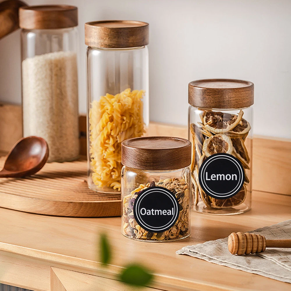 5/10Sheets Round Spice Can Label Kitchen Room Spice Jar Labels Waterproof and Oil-proof Erasable Blackboard Package Stickers label stickers