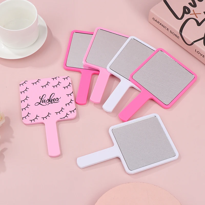 1pc Eyelash Extension Handheld Makeup Mirror Square Makeup Vanity