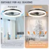 Simple LED Ceiling Fan Light Remote Control with Infinite Dimming 6 Levels of Wind Speed ​​Living Room Bedroom chandelier fan 4