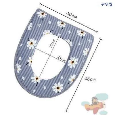 대형 사이즈 변기 시트 커버 풀랩 U자형 디자인 봄 여름 귀여운 가정용 변기 매트 부드러운 변기 시트 커버