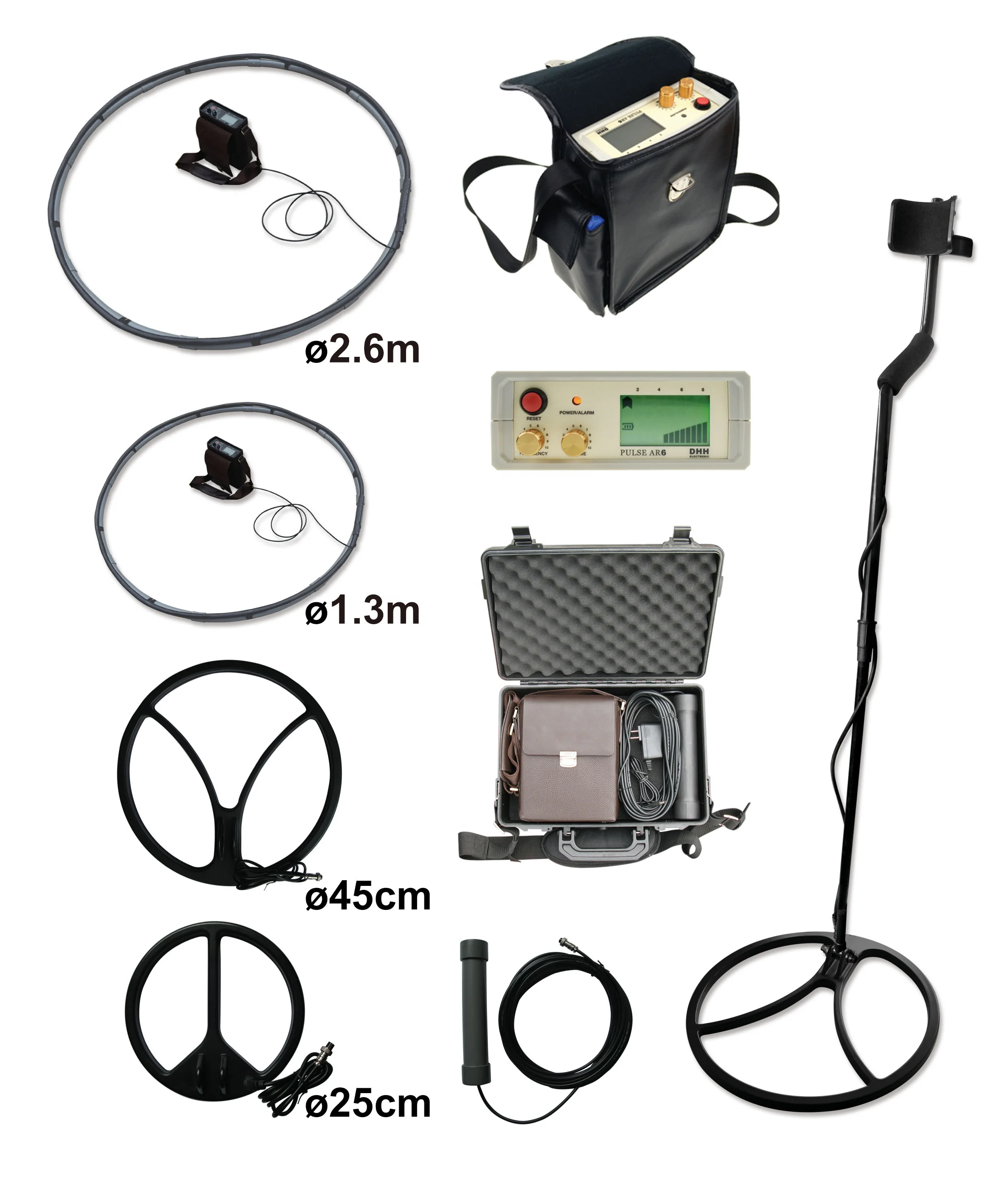 

AR6 Gold detector machine Pulse Induce high sensitivity metal detector high detection depth Waterproof Metal Detector Dual Coil