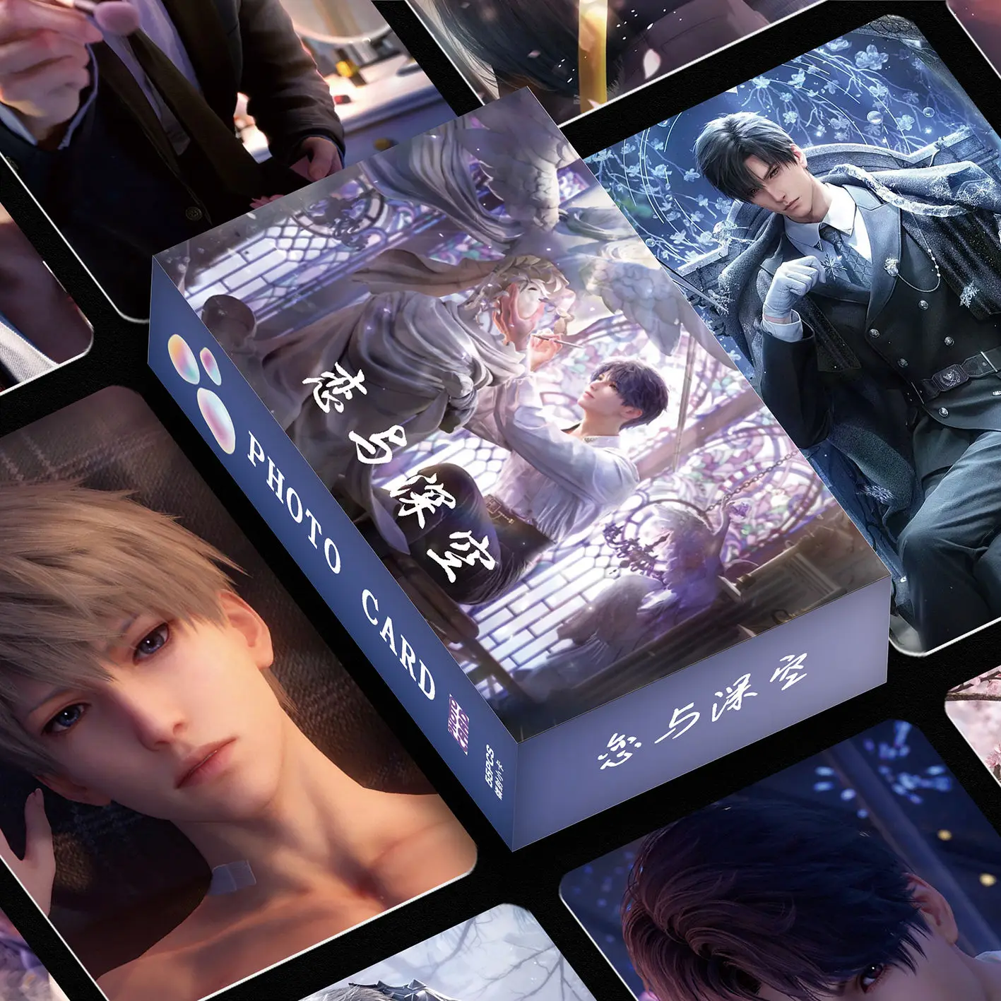 Game Love And Deepspace Laser Lomo Card Sylus Zayne Xavier Rafayel Game Characters 3 Inches Photo Cards Fans Gift 55 Pcs/Set photo cards