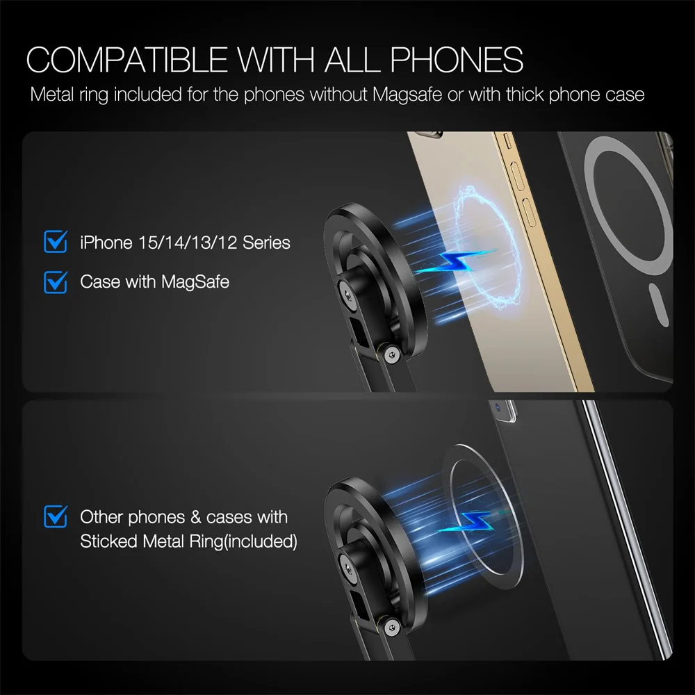 Treppiede Magnetico Magsafe Pieghevole Per IPhone, Supporto Da Scrivania Con Attacco Arca-Swiss - Foto 4