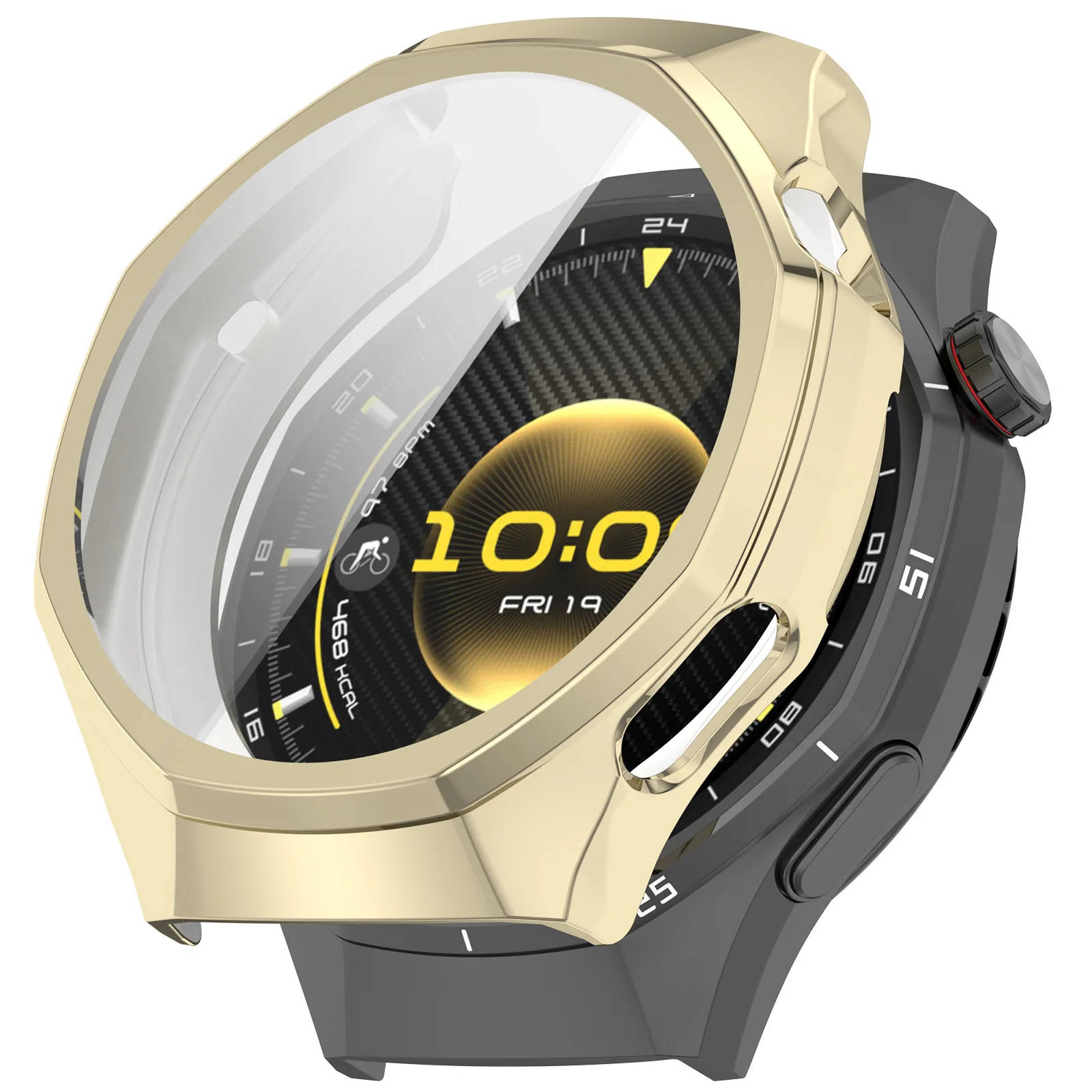 Silicone Protective Case for 46mm Smartwatch - Transparent TPU Cover and Frame