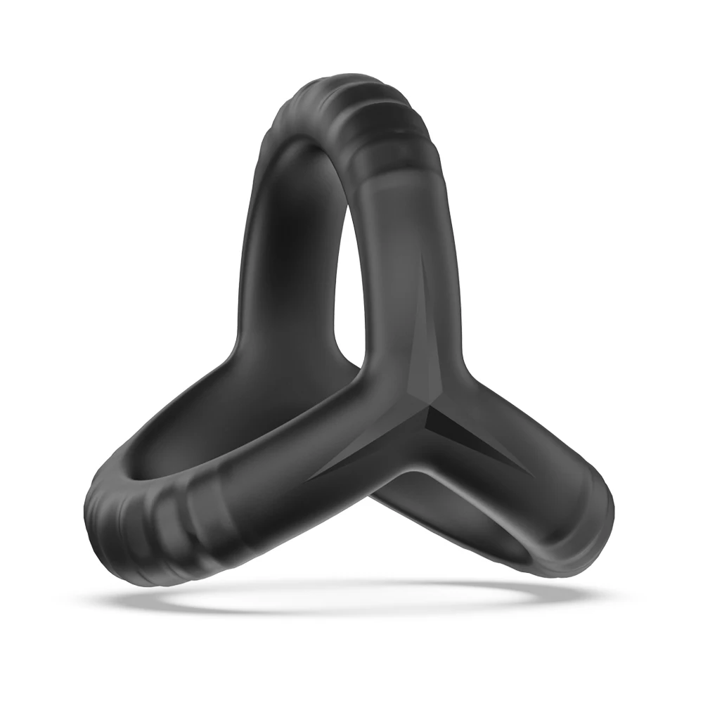 Silicone Erection Enhancing Penis Ring - Triangular with Massage Beads, Delayed Ejaculation Adult Products Sex Toy