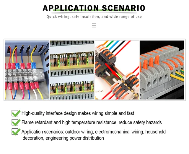 Kit Bornier Rail DIN CTRICALVER - 10 Borniers Orange, 50A, 600V | Avec Barres De Connexion Et Bande Repère
