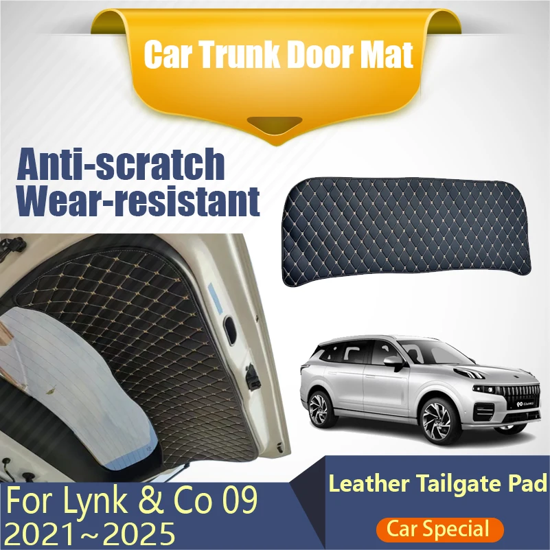 

Car Rear Trunk Door Mats For Lynk & Co 05 2019 2020 2021 2022 2023 2024 Anti-dirty Carpets Leather Tailgate Pad Auto Accessories