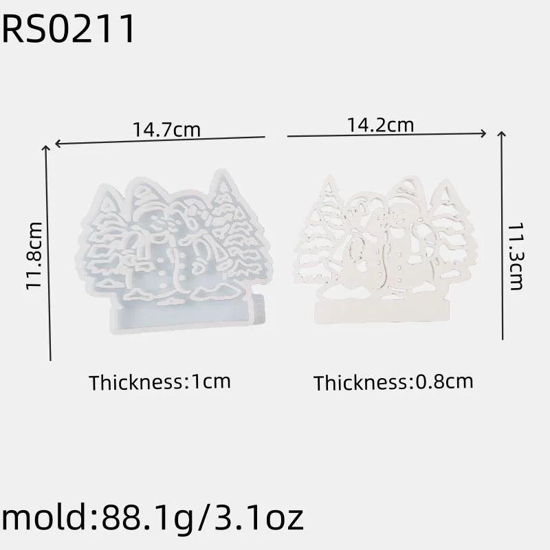 Christmas Snowman Ornament Silicone Mold DIY Christmas Tree Candle Holder Plaster Resin Mould Crafts Making Tools Home Decor