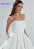 Customized Wedding Dress A-Line Satin Elegant Boat Neck Neckline Straopless Chapel Train With For Party Plus Sizes Bride Gown 3