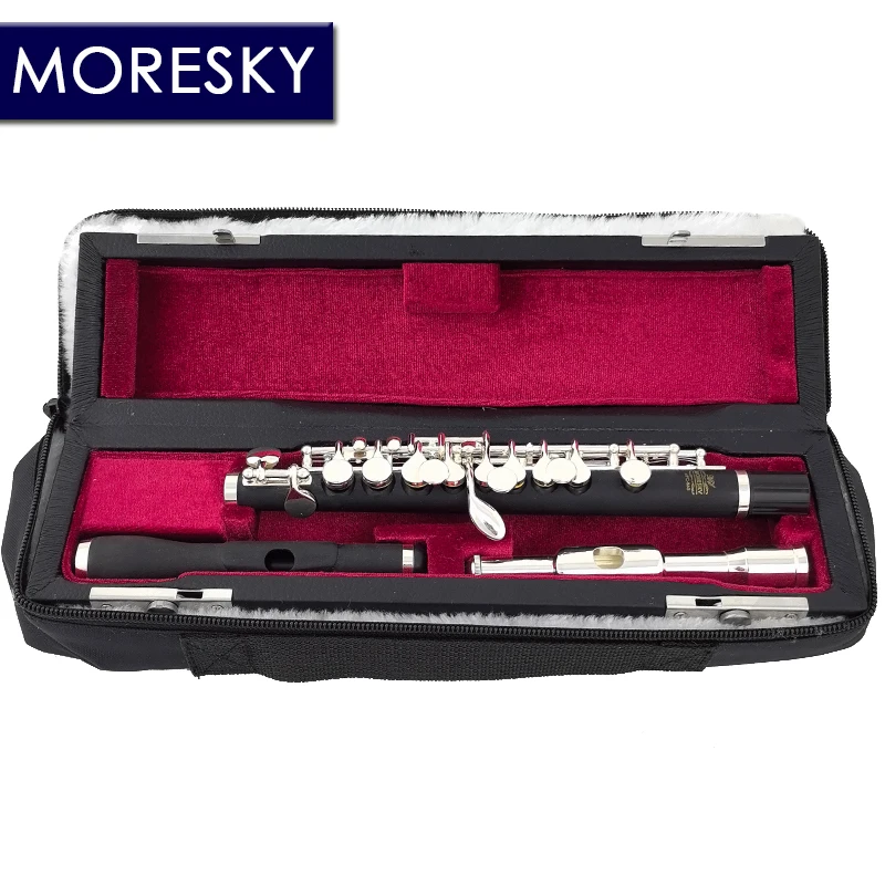 C Key Flute MORESKY Piccolo C Key Cupronickel Half-size Flute Silver Plated Body Material ABS Resin MPC-865