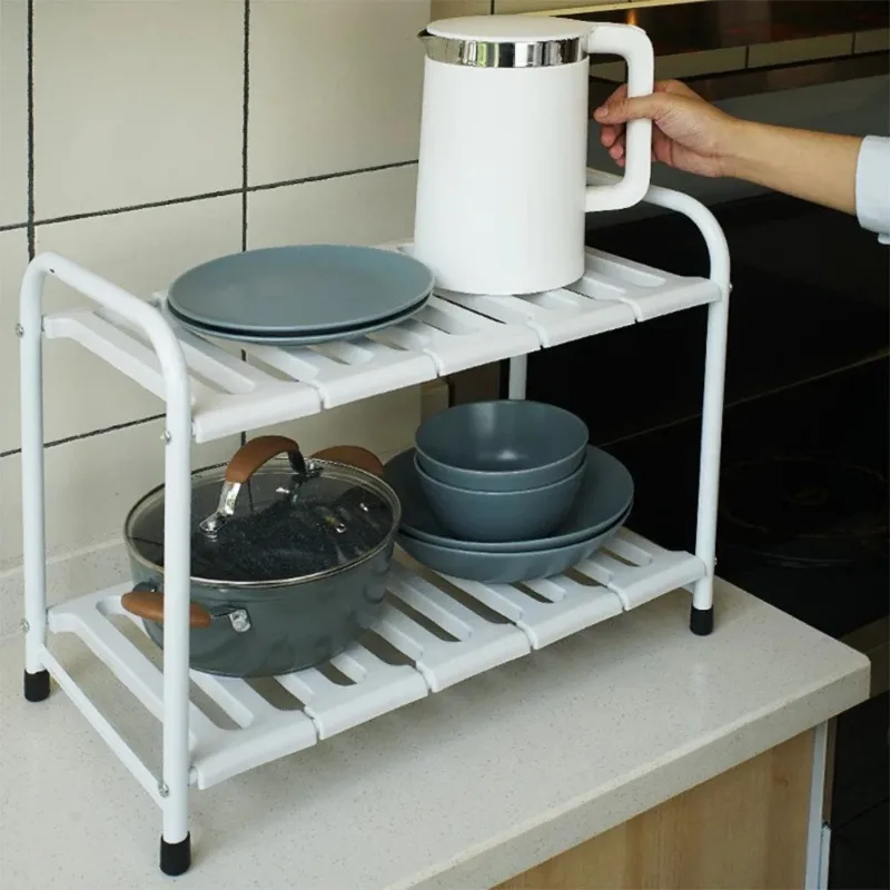 

Under Sink Storage Shelf Retractable 2-layer Storage Basket Adjustable Sink Shelf Kitchen Bathroom Organizer Kitchenware Holder