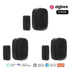 MOES Smart Window & Door Sensor with Remote Control (Black 3 PCS)