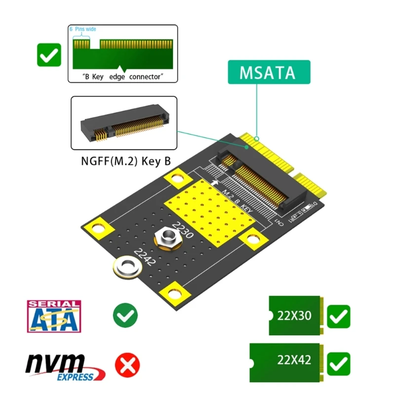 896F mSATA SSD-M.2(NGFF) 어댑터 카드 230 2242용 미니 PCIE 어댑터 변환기
