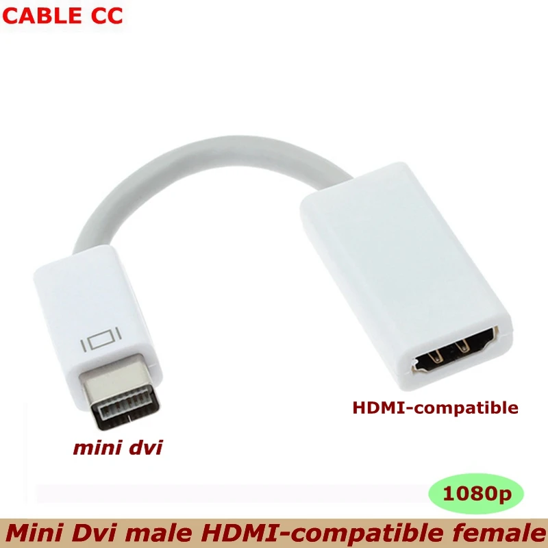Mini Dvi Macho para Hdmi Cabo Fêmea Compatível Monitor Adaptador de Vídeo Conversor Cabo Cabo para Apple Mac Macbook 1080p hd