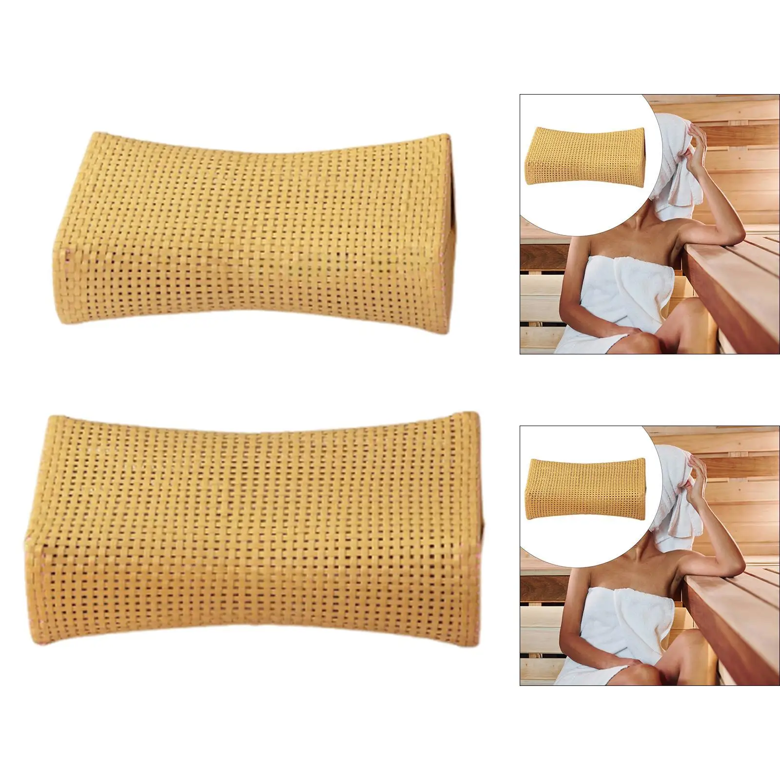 Sauna Pillow Imitation Rattan Sauna Headrest Pillow for SPA Bathroom Bathing