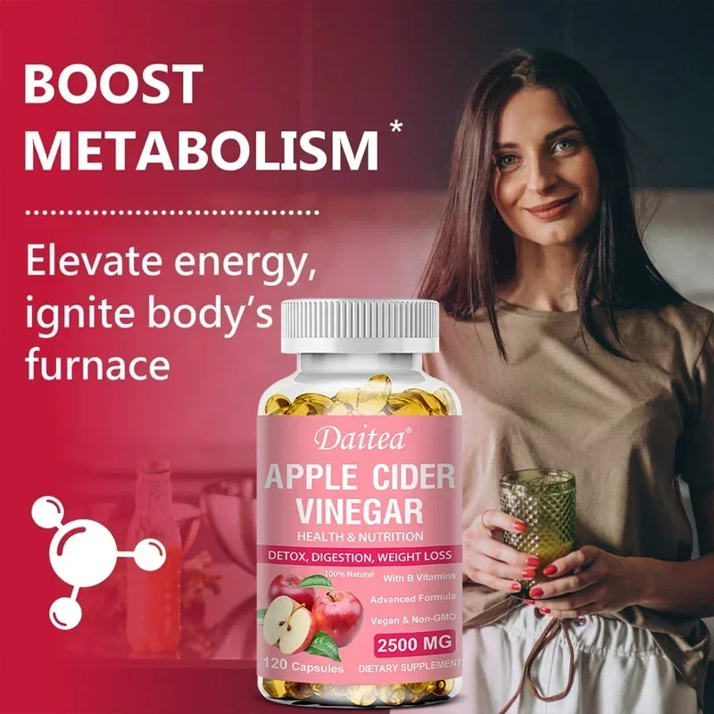 Apple Cider Vinegar Capsules-Contains Vitamin C, Intestinal Digestion-Supports Gut Health and Aids in Weight Loss
