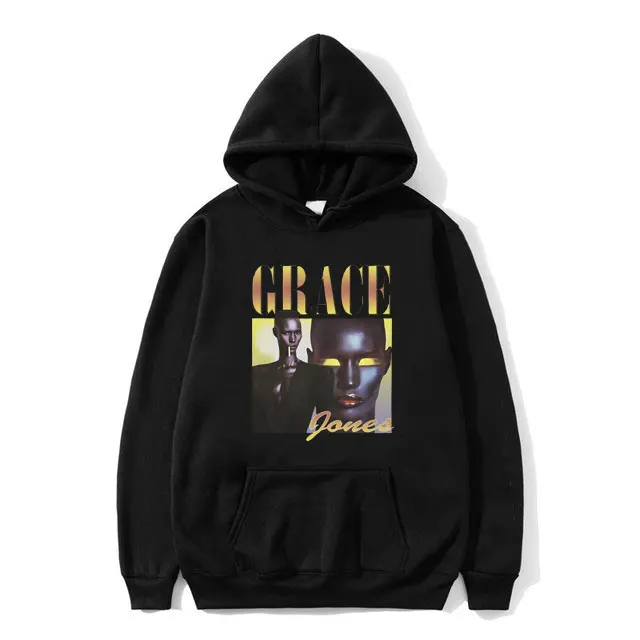 

Singer Grace Jones Graphic Hoodie Men Women Hip Hop Loose Oversized Sweasthirt Men's Casual Fleece Hoodies Male Vintage Pullover