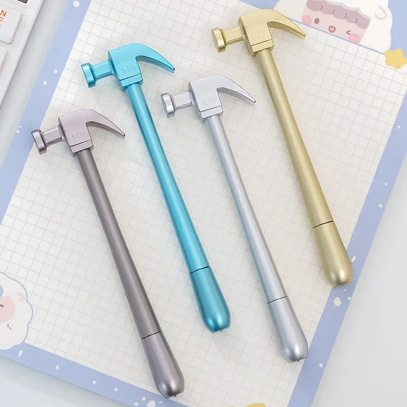 

12/60 pcs Wholesale Creative Imitation Metal Sheep Gel Pen Set Horn Hammer Neutral Pen 0.5mm Medium Black Ink Student Stationery