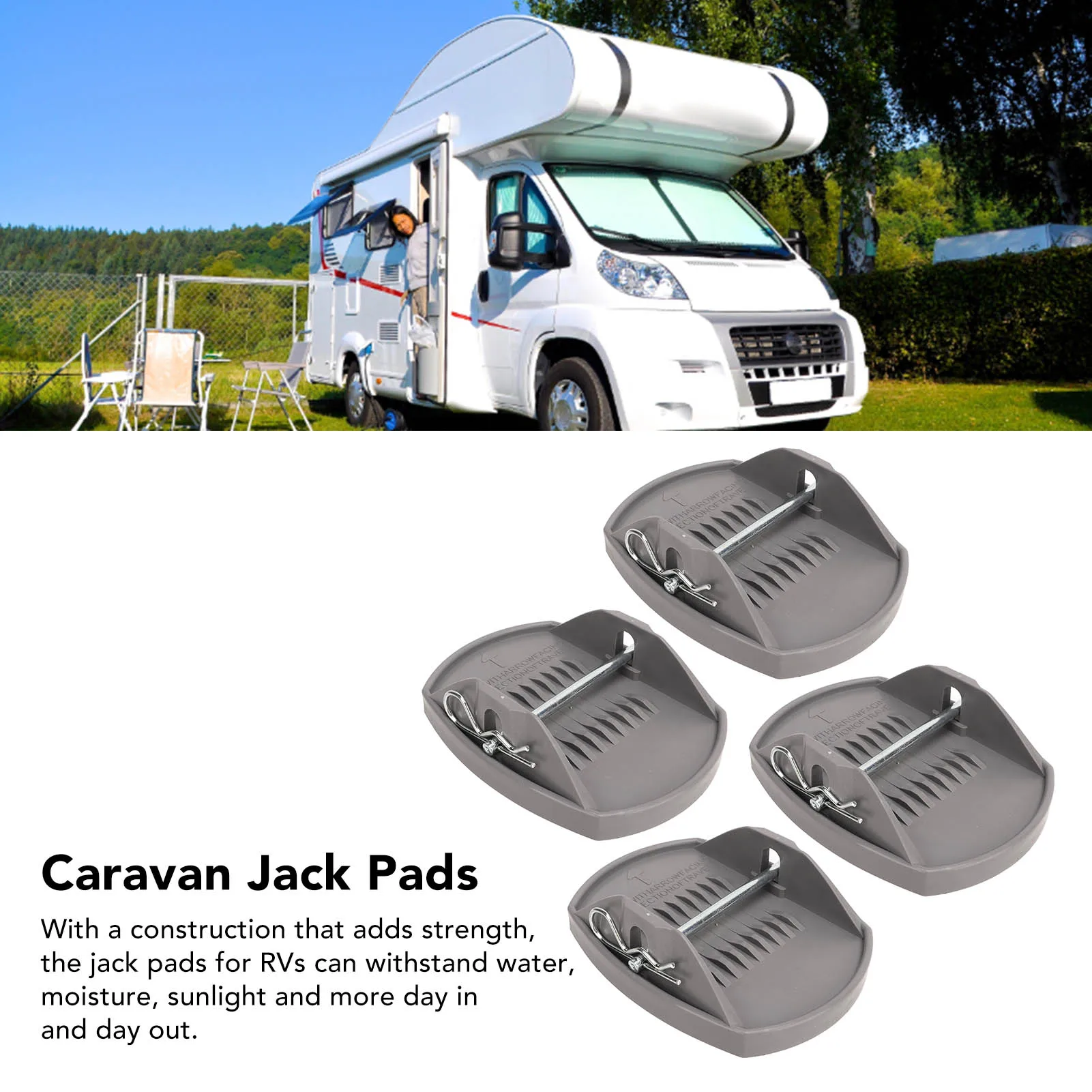 4pcs Universal Caravan Jack Pads Leveller Wheel Foot Leg Support