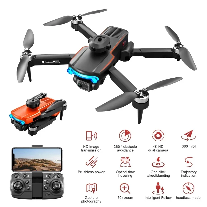 K102 MAX GPS 브러시리스 드론, 4k 전문 듀얼 카메라, 광학 흐름 포지셔닝, 수동 90 ° 조정, 전문 항공