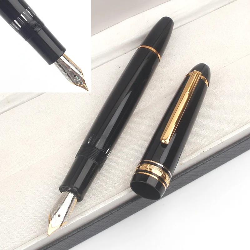 Luxury Classic Msk-149 Piston Filling Fountain Pen MB 4810 M Nib Black Resin Writing Ink Pens with Serial Number Gift Box Set