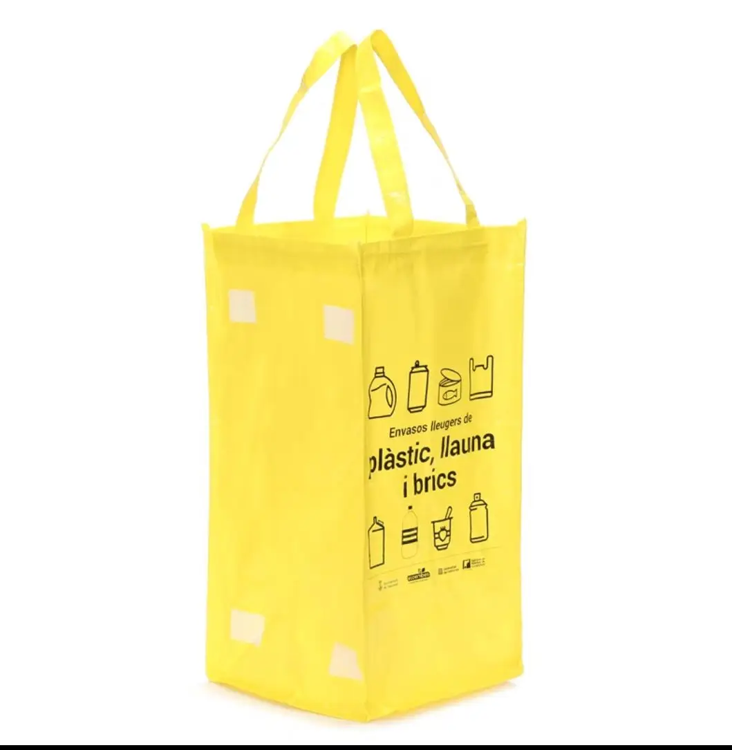 Recycling Sorting Bags with Handle as Glass Plastic Paper - Set of 3， Household garbage bin, garbage basket 3