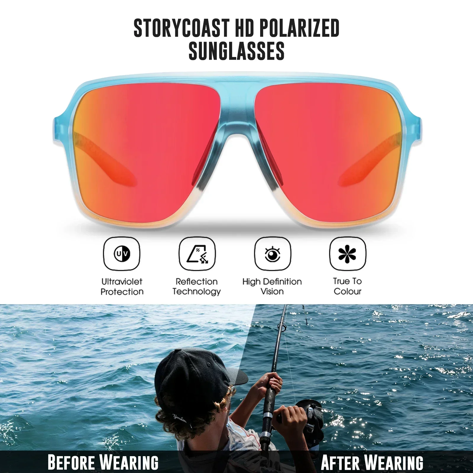 SCVCN Hiking Eyewear Polarized Fishing Sunglasses Outdoor Sports Photochromic Glasses Cycling Road Bike UV400 Protective