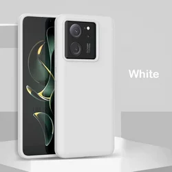 High-Quality Shockproof Liquid Silicone Protective Case by ELVEV for Xiaomi 13T (WHITE)