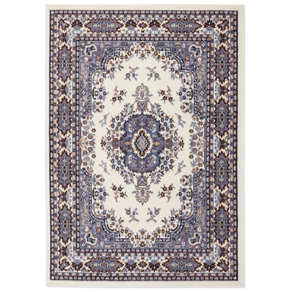 

Premium Sakarya Traditional Medallion Area Rug, Ivory/Blue, 7'8"x10'7" carpets for living room