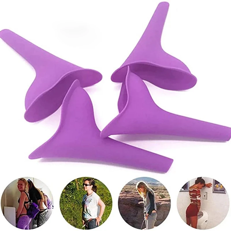 Portable Pee Funnel Female Standing Piss Silicone Pee Funnel 2Pcs for Women Travel