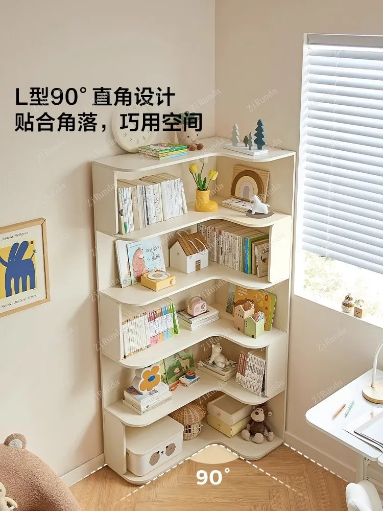 ~Corner bookcase Children's triamine board bookshelf Multi-layer wall storage cabinet Storage rack