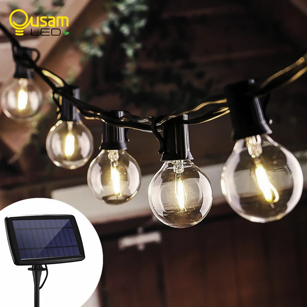 Guirlande Solaire D'extérieur À Led, Ampoule G40, Étanche, Décoration Pour  Jardin, Camping - Lampes Solaires Led - AliExpress