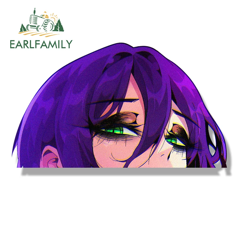 EARLFAMILY Succubus Tattoo Chainsaw Reze Fanart Car Sticker Hot Anime Chibi Big Head Decal Peeker Graffiti Gothic Punk Stickers