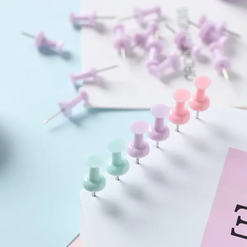 Push Pins 40/10Pcs Pink Green Purple Thumb Thumbtack Board Drawing Photo Wall Studs Office School Supplies