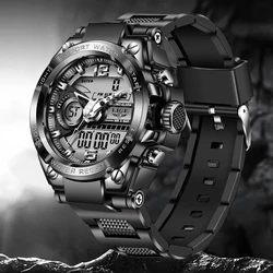 LIGE Men Military Watch Top Brand 50m Waterproof Wristwatch LED Alarm Sport Clocks Casual Watch for Men Male Relogios Masculino