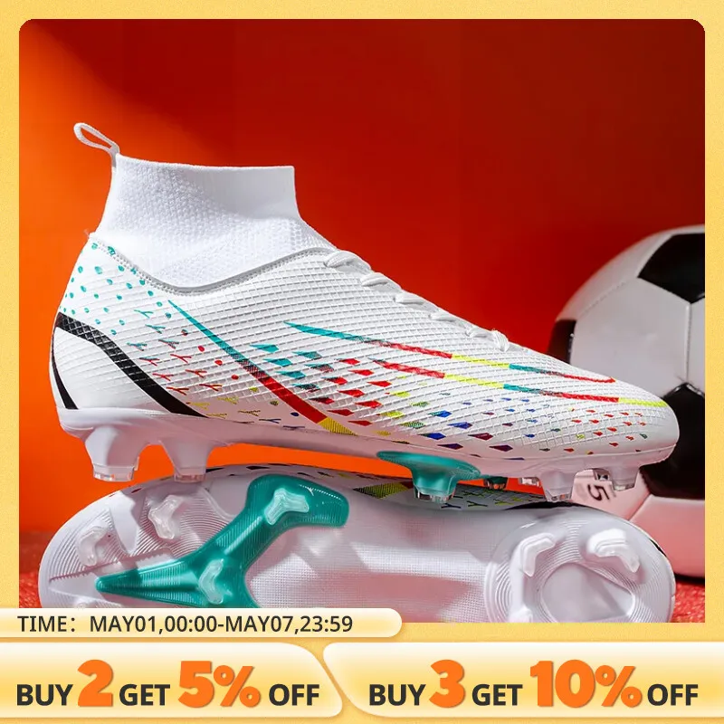 2024 Soccer Shoes Men Football Boots Light Non-slip AG/FG Soccer Cleats Grass Training Sneakers Outdoor Sport Football Shoes
