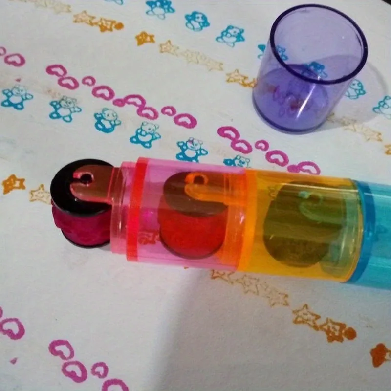 Random Color Colorful Ink Pad Stamp Seal Preschool Funny Learning Cartoon DIY Roller Drawing Diary Tool Ink Pad Gift