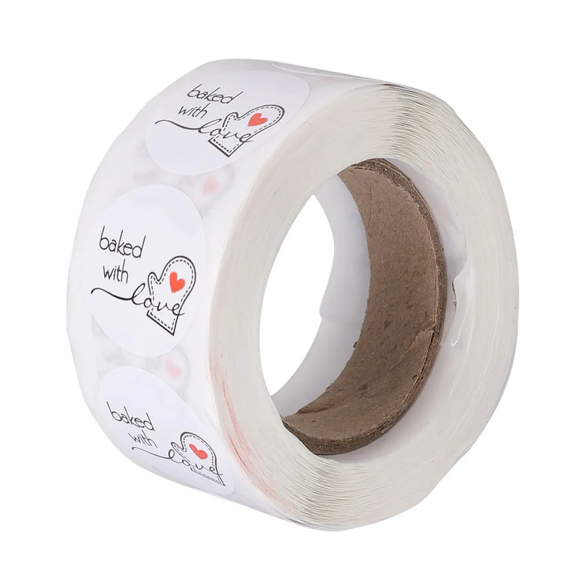 1 롤 식품 포장 데칼 컵케이크 쿠키용 베이킹 스티커 항아리 상자 수제 공예품 강한 끈적임 떨어지지 않음 퇴색 없음