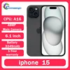Original Apple iPhone 15 Dual SIM Unlocked 6GB RAM 128GB/256GB ROM IOS 6.1' OLED Face ID NFC A16 used iPhone15 Mobile Smartphone
