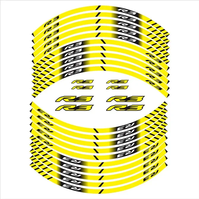 

For YAMAHA YZF R3 Motorcycle Parts Contour Wheel Decoration Decal Sticker - A