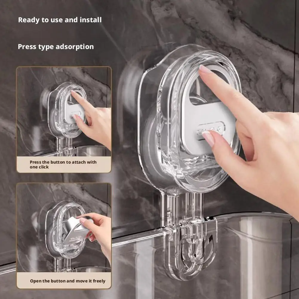 Multi-functional Suction Cup Wall Shelf Perforation Free Drain Kitchen Storage Organizer for Toiletries Bathroom Accessories 2