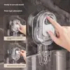 Multi-functional Suction Cup Wall Shelf Perforation Free Drain Kitchen Storage Organizer for Toiletries Bathroom Accessories 2