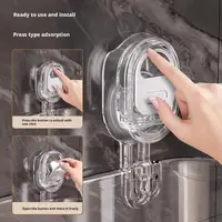 Multi-functional Suction Cup Wall Shelf Perforation Free Drain Kitchen Storage Organizer for Toiletries Bathroom Accessories 2
