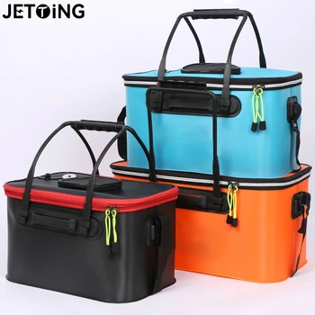 Portable EVA Fishing Bag Collapsible Fishing Bucket Breathable Live Fish Box Camping Water Container PanBasin Tackle Storage Bag