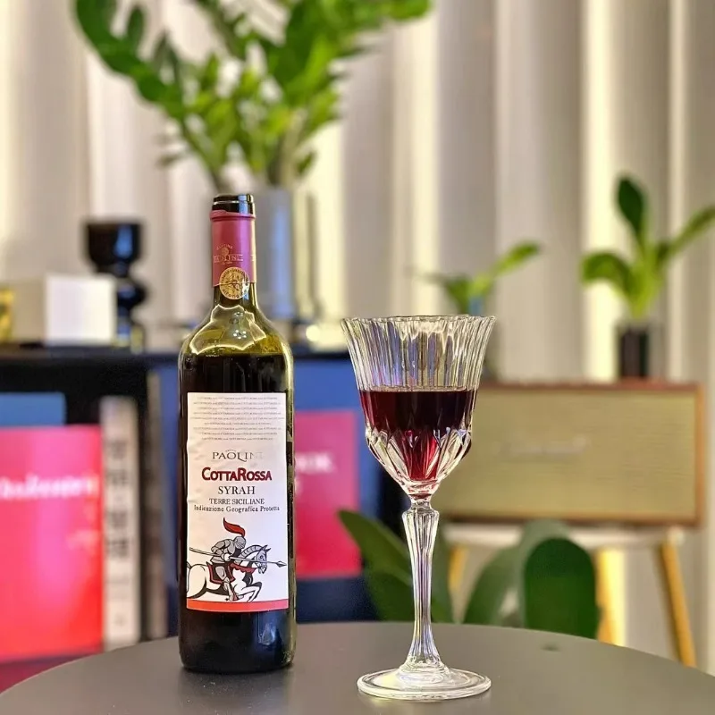 European Palace Style Champagne Glass High Stem Cocktail Martini Diamond Wine Cup Crystal Like Barware Set for Party Wedding