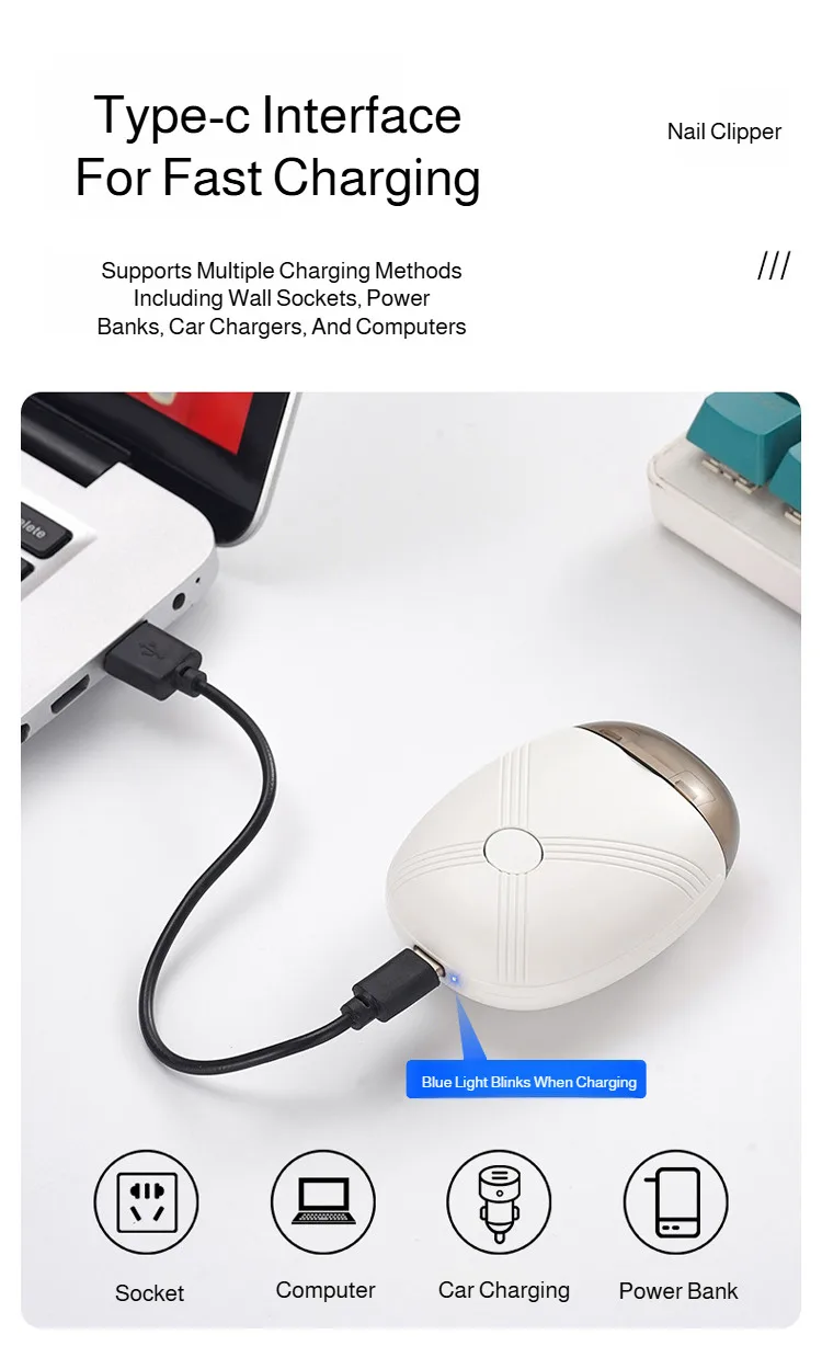 Electric Baby Nail Trimmer Rechargeable Safe Automatic Nail Grinder_voghion.com