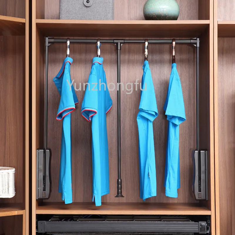  Lift Pull Down Cabinet Hanger Adjustable Width Clothes Hanger  Rail for Wardrobe Soft Return Clothes Rack (Size : 600-830mm) : Home &  Kitchen