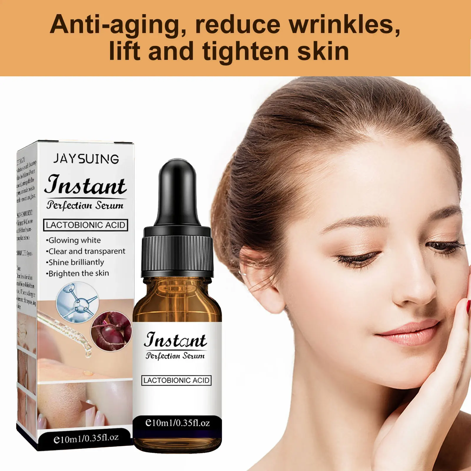 Lactobionic Acid Shrink Pores Facial Serum Improve Dark Dots Lifting Firming Fine Line Smooth Deep Nourish Brightening Essence 4